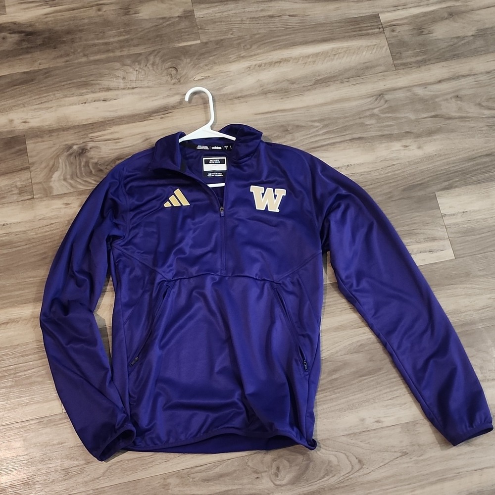 University of Washington 1/4 Zip official Football Jacket Mens Size S UW Huskies